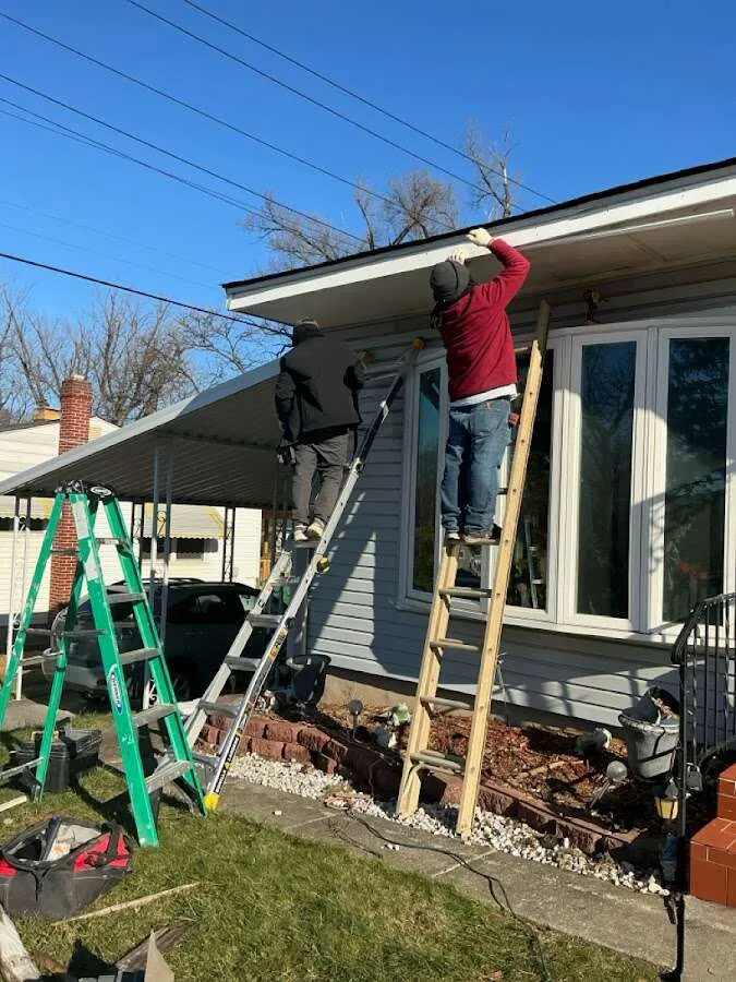 Restoration crew performing exterior repair in Burnet